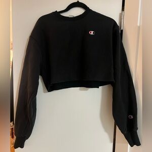 Women’s cropped crew black sweater vintage vines size medium